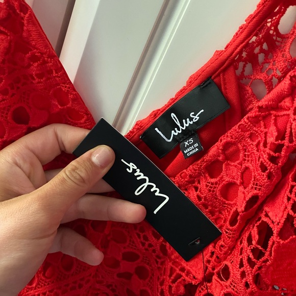 Lulus first kiss red lace dress size XS - Picture 8 of 11